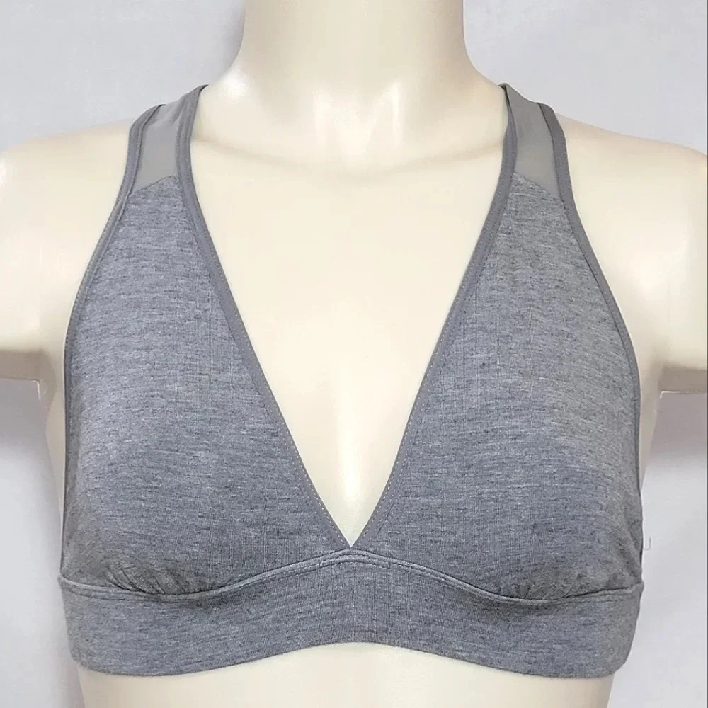 XS X-SMALL Xhilaration Cotton Modal Sporty Crossback Bralette Bra Gray NWT